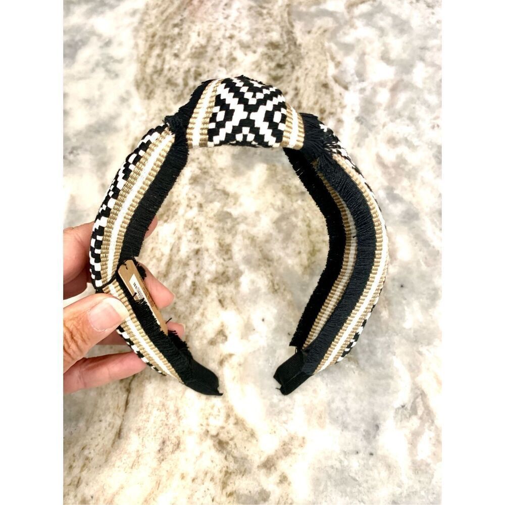 Ladies Hair Headband #black #tan #white